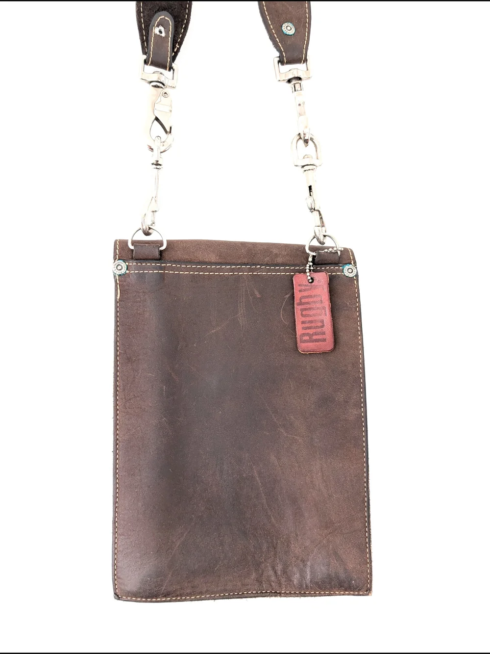 Vintage Rugby North America Leather Crossbody – Heritage Minimalist Satchel - Picture 8 of 10